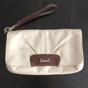 Authentic leather coach wristlet